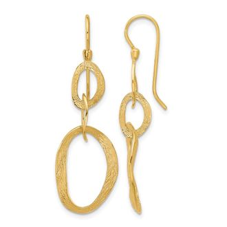 Diamond2Deal 14KYellow Gold Oval Shepard Drop Dangle Earrings