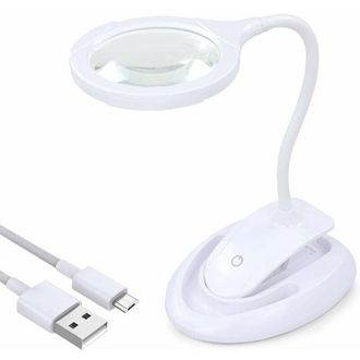 OEM Lupa Con Luz, 5x 10x Con Soporte Y Pinza, Iluminaci&oacute;n Recargable Y Ajustable, Perfecta Para Lectura, Manualidades, Costura Y Trabajo En El Taller