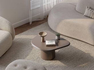 Vente-Unique Metal Coffee Table - Taupe - ZINARA in Brown