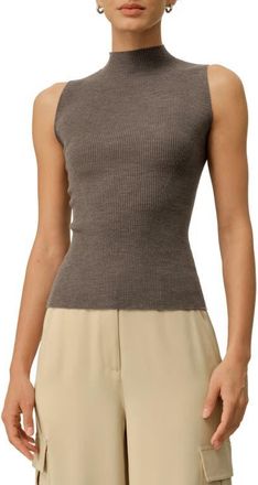LilySilk Seamless Knit Washable-Wool Vest in Brown at Nordstrom, Size X-Large
