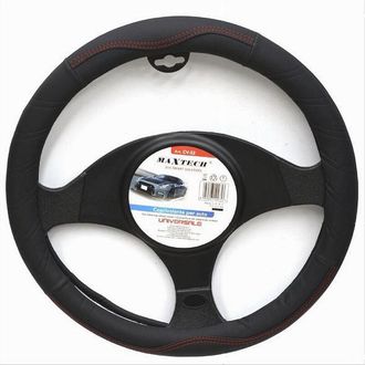 OEM Couvreur De Volant - 38 Cm - Universel - Noir Avec Coutures Rouges - 1 Piece