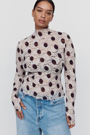 AFRM Zadie Mesh Mock Neck Top