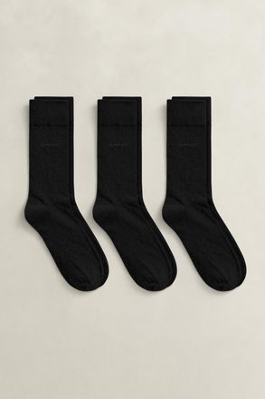 GANT Men 3-Pack Soft Cotton Socks (43-45) BLACK