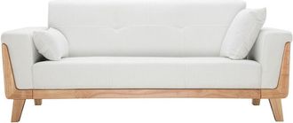 Miliboo Sofá diseño 3 plazas blanco roto patas madera fjord