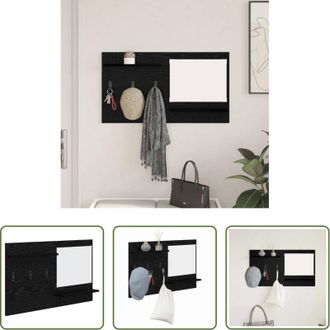 vidaXL vidaXL Appendiabiti moderni - Appendiabiti a muro con lo scaffale Rovere Nero 90 x 10 x 50 cm