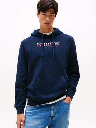 Tommy Jeans Hoodie TOMMY JEANS TJM DNA, Herren, Gr. L, blau (schwarz night navy), Sweatware, Obermaterial: 100% Baumwolle, regular fit, Rippb&uuml;ndchen, Sweatshirts 