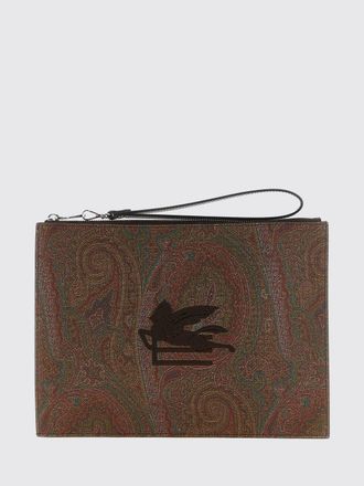 Etro Pouch in cotone spalmato con stampa Paisley e laccetto da polso rimovibile