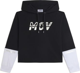 Freddy Felpa con cappuccio e stampa MOV, maniche colour block