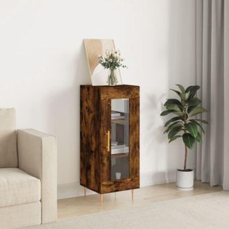 vidaXL Credenza Rovere Fumo 34,5x34x90 cm in Legno Multistrato - Vidaxl