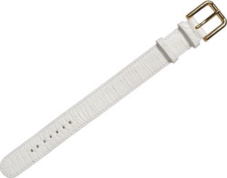 Dolce & Gabbana White Embossed Leather Gold Buckle Belt Strap Womens Bracelet (Pre-Owned)