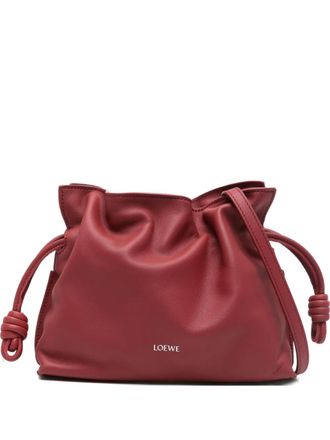 Loewe mini Flamenco drawstring clutch bag - women - Calf Leather - One Size - Red