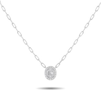 Luxury Bazaar 14K White Gold 0.30ct Diamond Pendant Necklace PN16736-W
