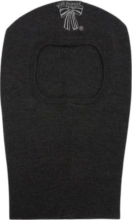 Acne Studios Beanies, unisex, Gray, Size: ONE SIZE Wool logo balaclava