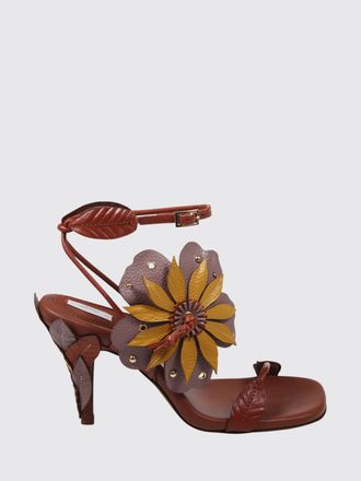Zimmermann Brightside Leather Sandal with Applied Flower