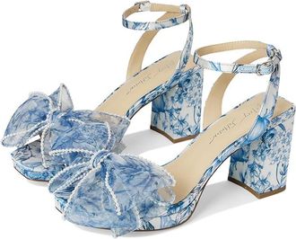 Blue by Betsey Johnson Duke Womens Wedge Shoes Blue Floral : 7.5 M, Leather/Rubber