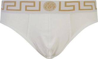Versace Bottoms, male, White, Size: 2XL White Jersey Low-Rise Briefs