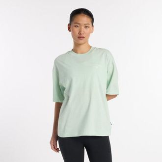 New Balance Donna Reimagined Oversized T-Shirt in Verde, Cotone, Taglia L
