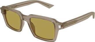 Saint Laurent Zonnebrillen Vierkant - Heren - Zonnebrillen - Grijs - 50 MM - Nylon - Accessoires