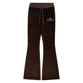 Juicy Couture Broeken, Dames, Bruin, S, Juicy Script Velou Broek