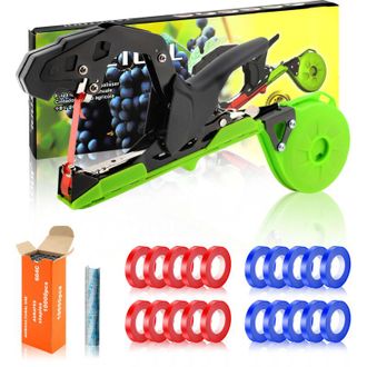 OEM Herramienta Profesional Para Atar Plantas Con Cinta Adhesiva, Incluye 20 Rollos De Cinta Y 1 Caja De Clavos - Rojo