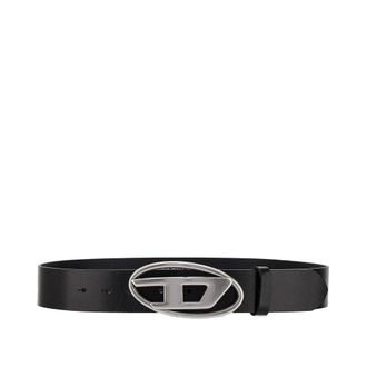 Diesel Oval D leather belt Man 100