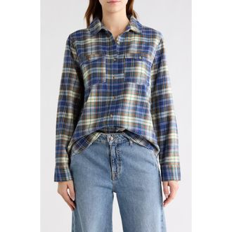 O'Neill Nash Plaid Flannel Button-Up Shirt in Slate at Nordstrom Rack, Size X-Small
