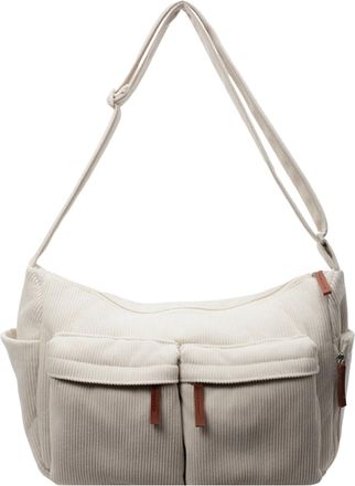 Generic Women Shoulder Bag w/Multi Pocket Handbag for School Travel Work(Beige) (Beige)