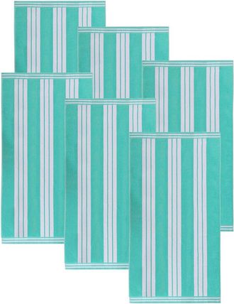 Superior Set Of 6 Cabana Stripe Oversized Cotton Beach Towels