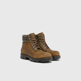 Diesel D-Hammer-Combat boots in distressed suede - Boots - Man - Brown