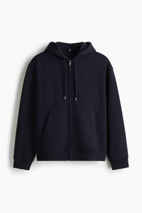 H&M Loose Fit Zip-through Hoodie in Dark Blue at Nordstrom, Size Xxx-Large