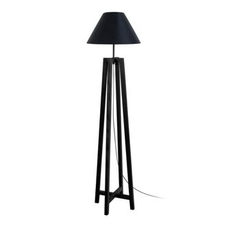 Tosel L&aacute;mpara de pie cuadr&uacute;pedo madera negro pantalla negro