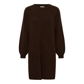 Cream Gebreide Jurk - Dames - Jurken - Bruin - Maat: XL