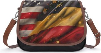 Generic A-mericans And German Flags Crossbody Bags for Women Shoulder Messenger Bag Purse Handbags