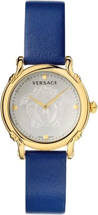 Versace Safety-Pin Design Horloge - Dames - Accessoires - Blauw - Maat: ONE Size