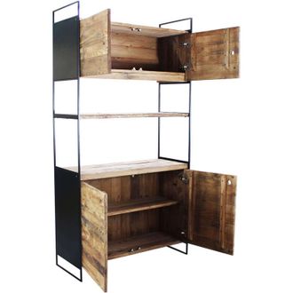 Milani Home Pinus black - credenza in pino riciclato