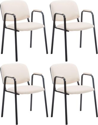 Clp Clp - Set De 4 Sillas Confidente Ken Pro En Polipiel Crema