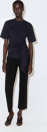 Mango Maglietta cotone fiocco laterale navy - Donna - XS - MANGO