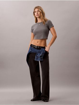 Calvin Klein Jeans Calvin Klein Womens Wide Leg Jeans - Grey - 24W x 31L