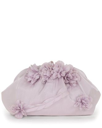 Badgley Mischka Violet Satin Jacquard Clutch