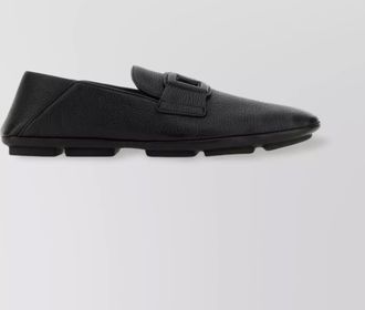 Dolce & Gabbana leather loafers with round toe and textured finish