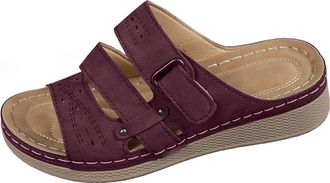 Generic Womens Mules with Heel Orthopaedic Shoes Womens Slippers Slides Summer Comfortable Sandals Peep Toe Summer Shoes Platform Beach Shoes Non-Slip Slipper