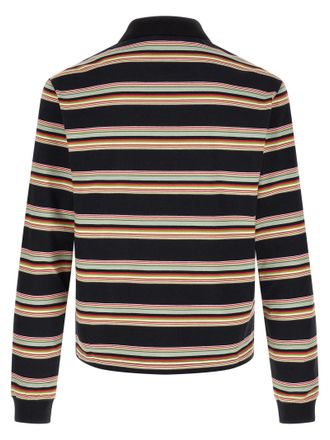 Marni Striped Cotton Polo Shirt - Black