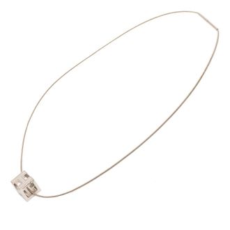 Herm&egrave;s Pre-owned Hermes Palladium Plated Enamel Cage dH Cube Necklace Ladies E3QZDVFUZV60YBOK