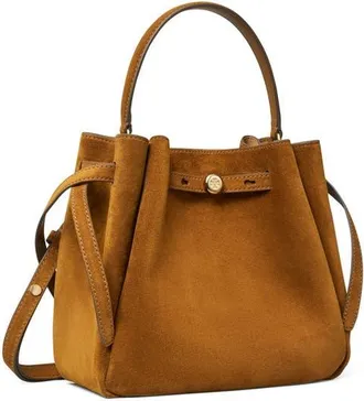 Tory Burch Romy Suede Bucket Bag in Caramel at Nordstrom