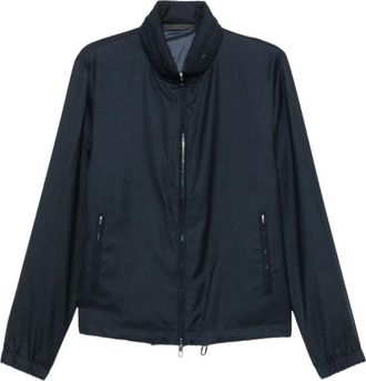 Giorgio Armani Icon Blouson - Heren - Bomber jackets - Blauw - M - Leer - Jassen