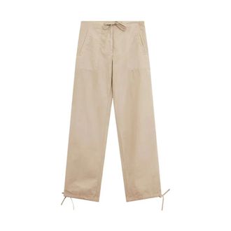 Aspesi Straight Trousers, female, Beige, Size: XS Garment-dyed Cotton Poplin Trousers