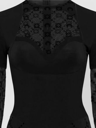 Marine Serre layered sheer long-sleeve maxi dress