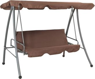 vidaXL Banco Columpio De Exterior Con Dosel Color Caf&eacute; Vidaxl