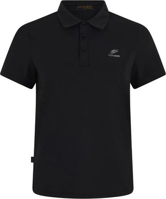 Plein Sport Pique Polo T-Shirt Reflective Scratch - Dames - Fitness - Zwart - S - Katoen - Fitness
