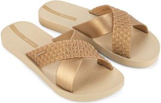 Ipanema Sense Slide Sandal in Beige/Gold at Nordstrom, Size 10